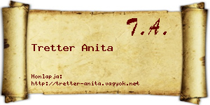 Tretter Anita névjegykártya
